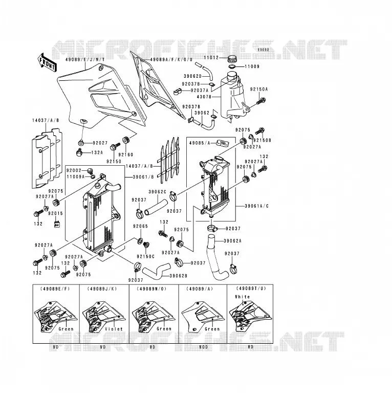RADIATOR Kawasaki MOTOS 200 1999 KDX200  KDX200-H5