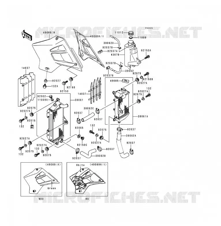 RADIATOR Kawasaki MOTOS 200 1999 KDX200  KDX200-H5
