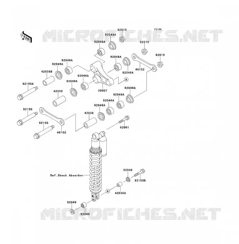 REAR SUSPENSION Kawasaki MOTOS 200 1999 KDX200  KDX200-H5