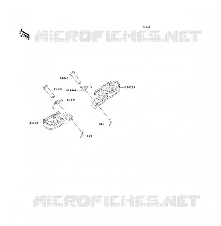 FOOTREST Kawasaki MOTOS 200 2000 KDX200  KDX200-H6
