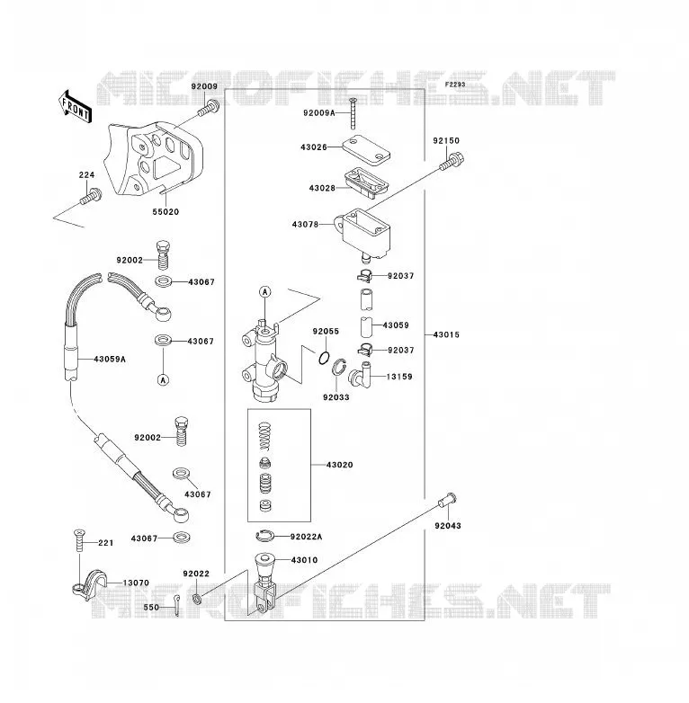 REAR MASTER CYLINDER Kawasaki MOTOS 200 2000 KDX200  KDX200-H6