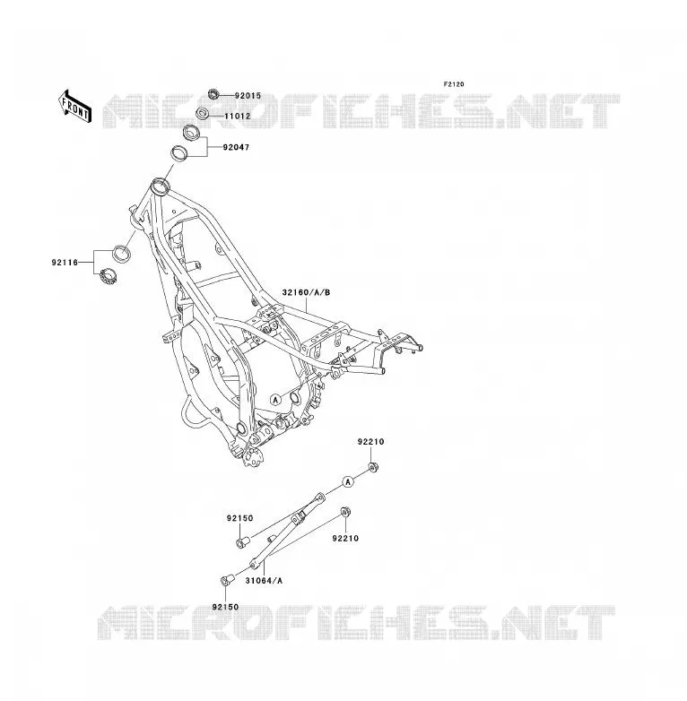 CHASSIS Kawasaki MOTOS 200 2000 KDX200  KDX200-H6