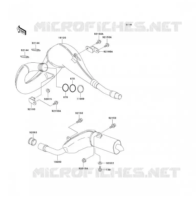 EXHAUST Kawasaki MOTOS 200 2000 KDX200  KDX200-H6