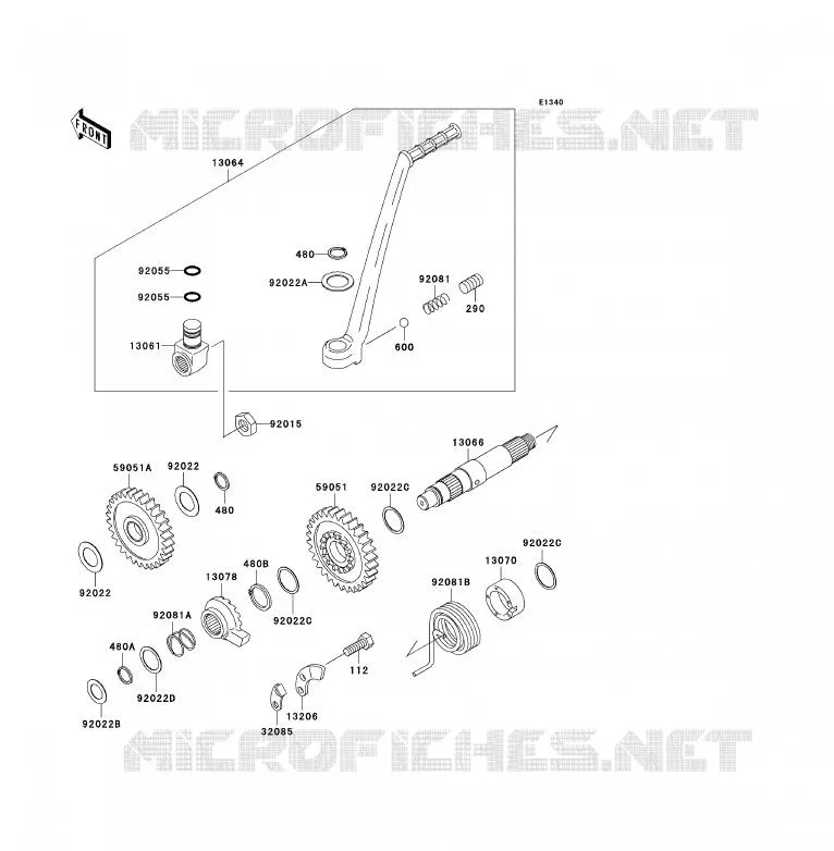 KICK STARTER Kawasaki MOTOS 200 2006 KDX200  KDX200H6F
