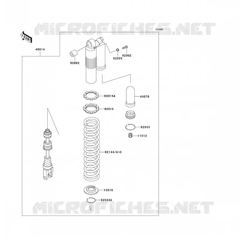 SUSPENSION - SHOCK ABSORBER Kawasaki MOTOS 200 2001 KDX200  KDX200-H7