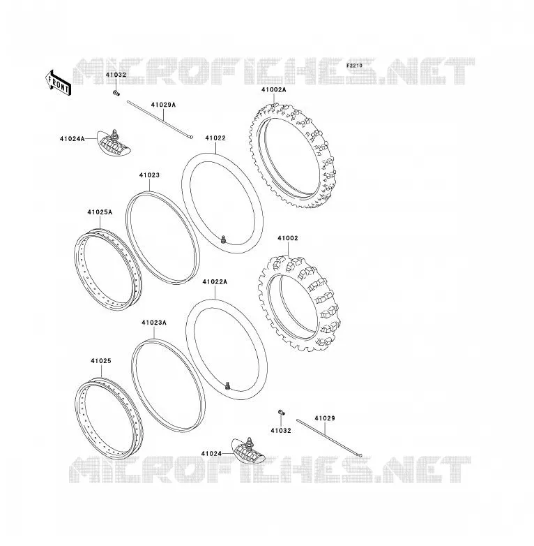 WHEELS - TIRES Kawasaki MOTOS 200 2001 KDX200  KDX200-H7