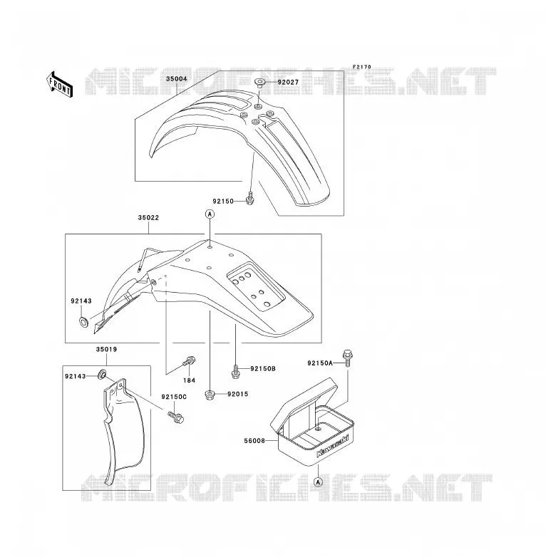 FENDER Kawasaki MOTOS 200 2002 KDX200  KDX200-H8