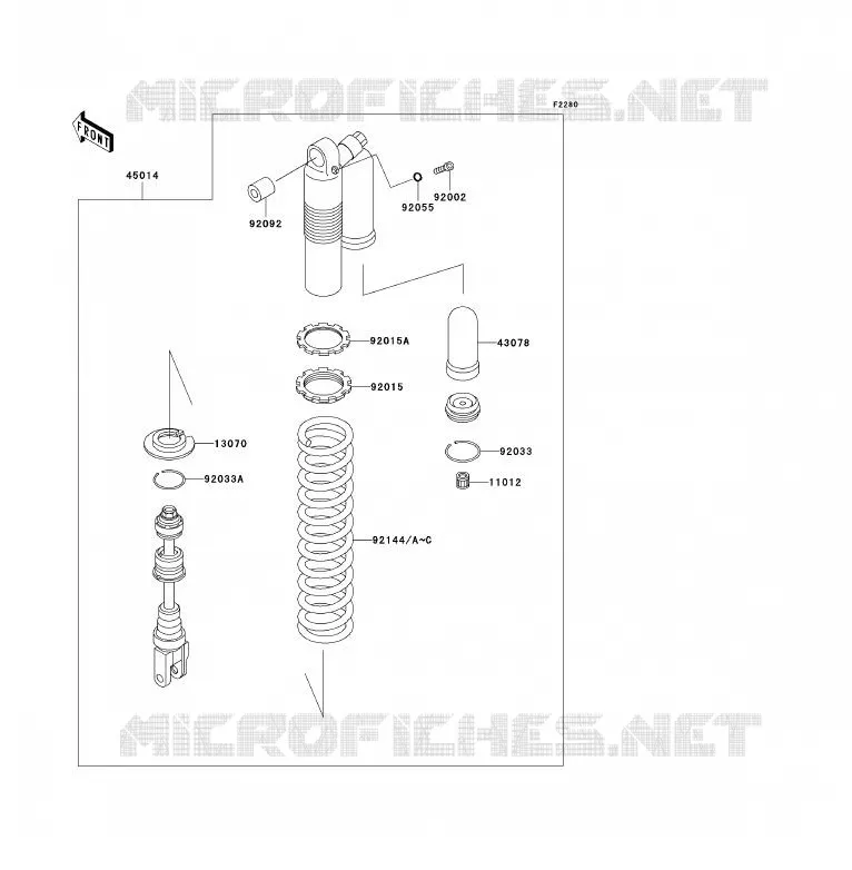 SUSPENSION - SHOCK ABSORBER Kawasaki MOTOS 200 2002 KDX200  KDX200-H8