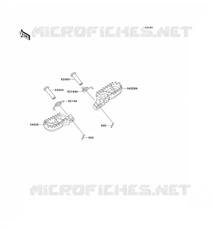 FOOTREST Kawasaki MOTOS 200 2002 KDX200  KDX200-H8