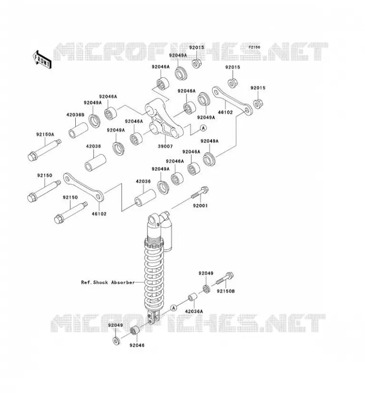 REAR SUSPENSION Kawasaki MOTOS 200 2002 KDX200  KDX200-H8