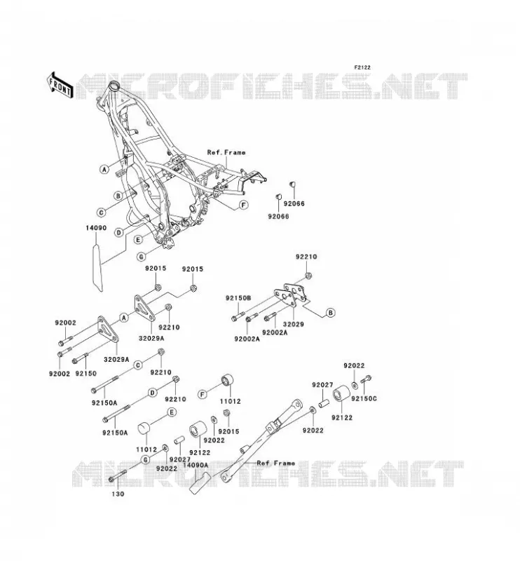 ENGINE MOUNT Kawasaki MOTOS 200 2003 KDX200  KDX200-H9