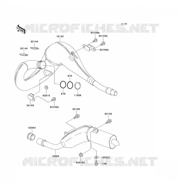 EXHAUST Kawasaki MOTOS 200 2003 KDX200  KDX200-H9