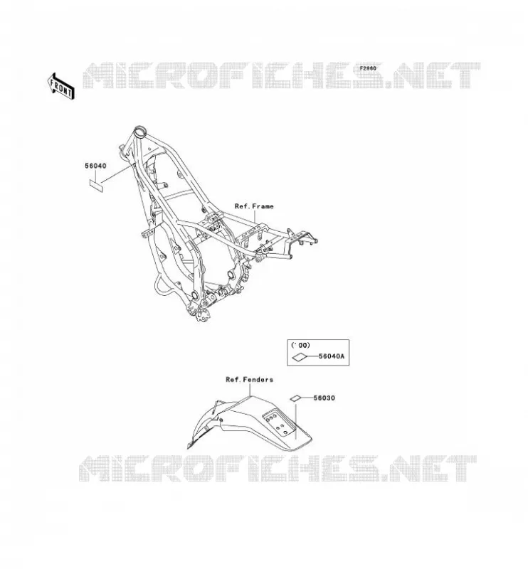 LABELS Kawasaki MOTOS 200 2003 KDX200  KDX200-H9