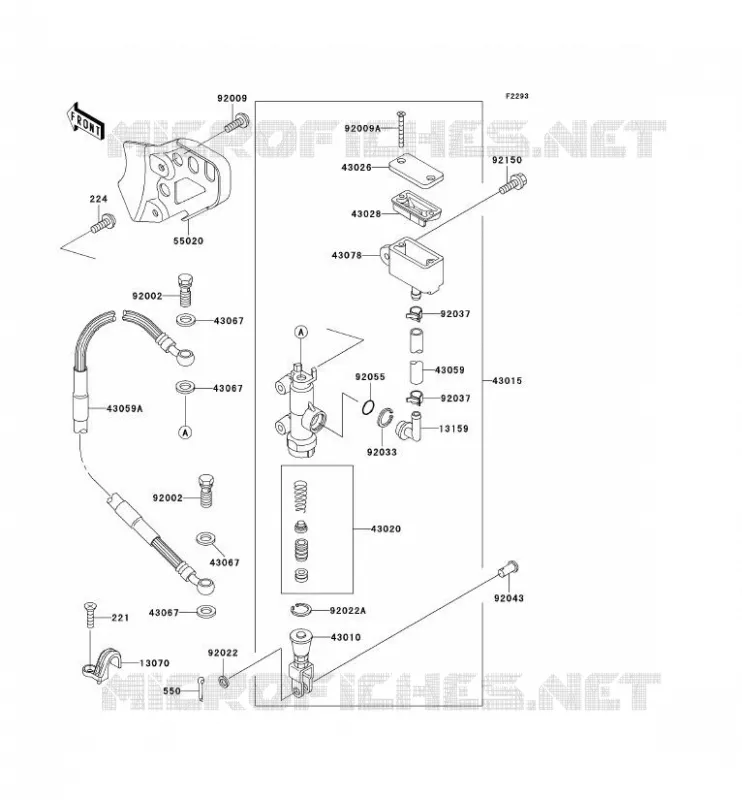 REAR MASTER CYLINDER Kawasaki MOTOS 200 2003 KDX200  KDX200-H9