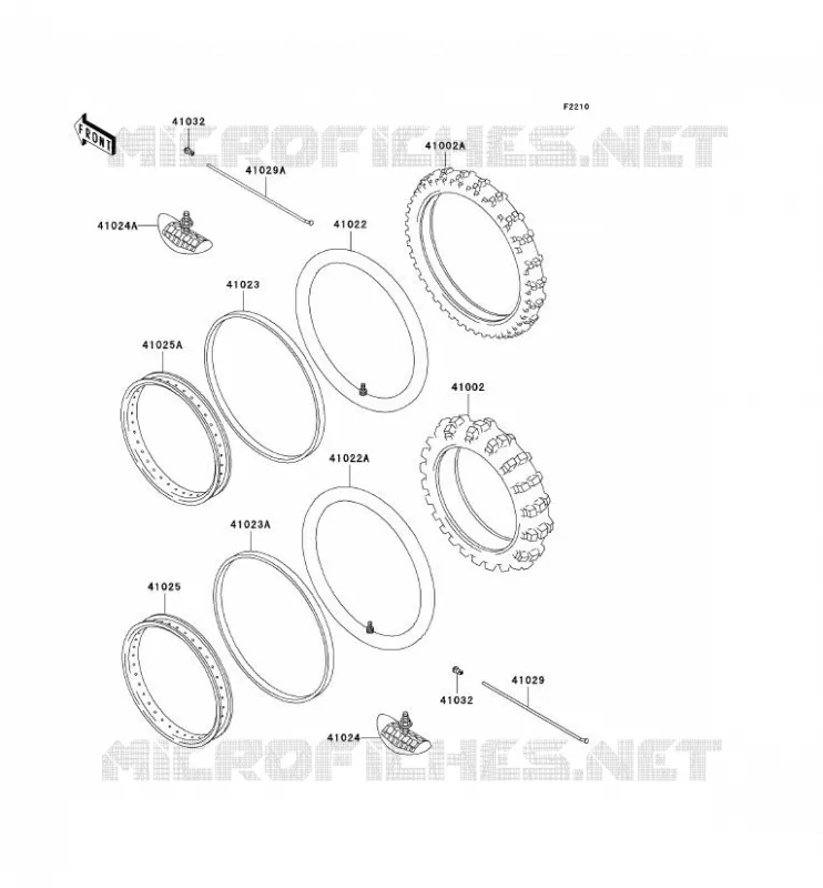WHEELS - TIRES Kawasaki MOTOS 200 2003 KDX200  KDX200-H9