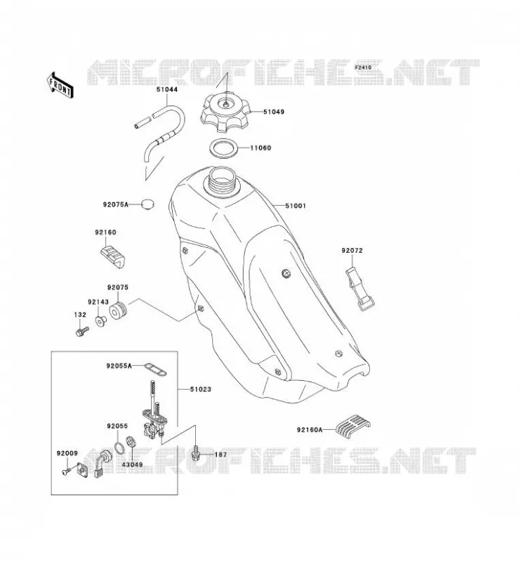 FUEL TANK Kawasaki MOTOS 220 2003 KDX220R  KDX220-A10