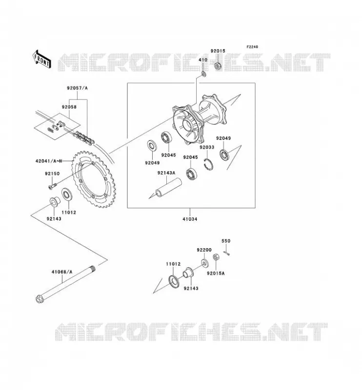REAR HUB Kawasaki MOTOS 220 2003 KDX220R  KDX220-A10