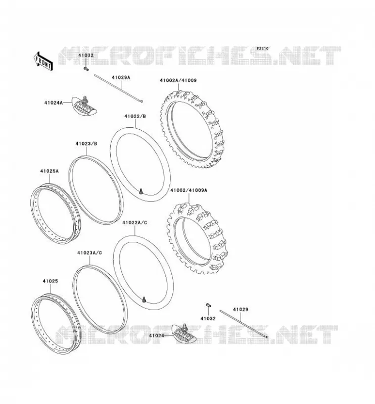 WHEELS - TIRES Kawasaki MOTOS 220 2003 KDX220R  KDX220-A10