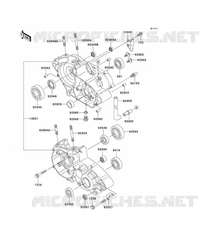 CRANKCASE(S) Kawasaki MOTOS 220 2004 KDX220R  KDX220-A11
