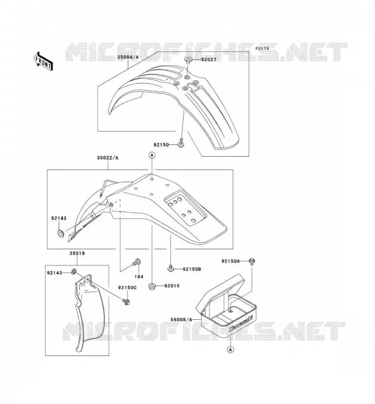 FENDER Kawasaki MOTOS 220 2004 KDX220R  KDX220-A11