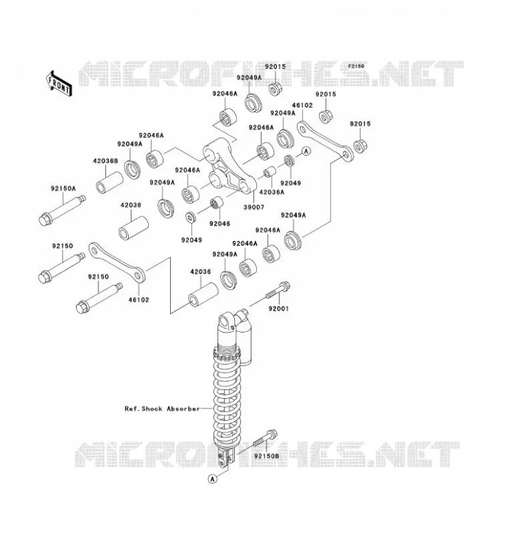 REAR SUSPENSION Kawasaki MOTOS 220 2004 KDX220R  KDX220-A11