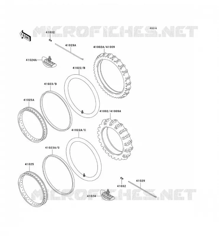 WHEELS - TIRES Kawasaki MOTOS 220 2004 KDX220R  KDX220-A11
