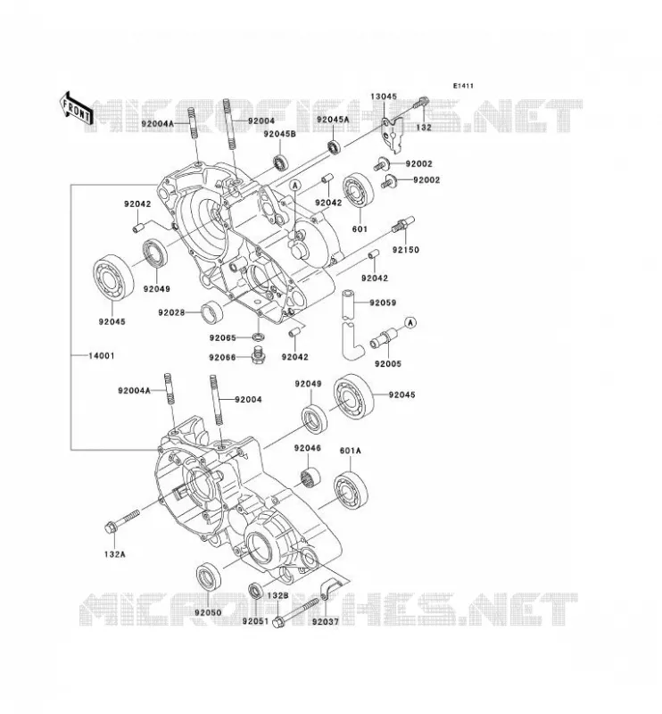 CRANKCASE(S) Kawasaki MOTOS 220 2005 KDX220R  KDX220-A12