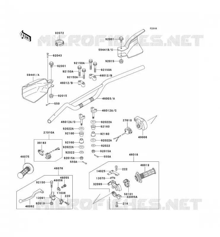 HANDLEBAR Kawasaki MOTOS 220 2005 KDX220R  KDX220-A12