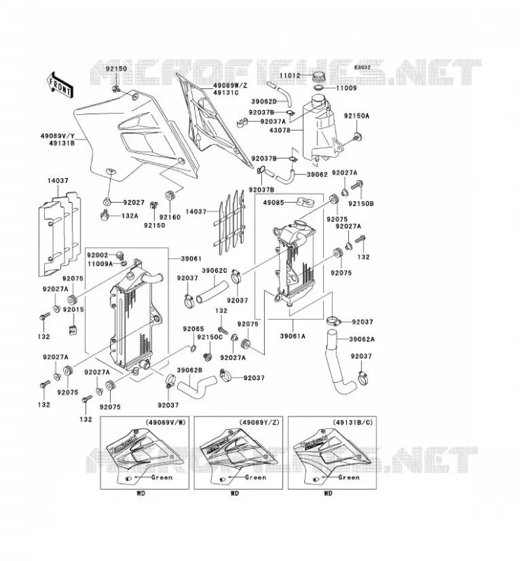 RADIATOR Kawasaki MOTOS 220 2005 KDX220R  KDX220-A12