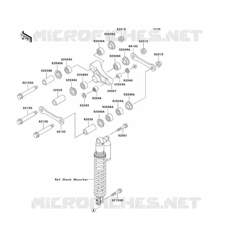 REAR SUSPENSION Kawasaki MOTOS 220 2005 KDX220R  KDX220-A12