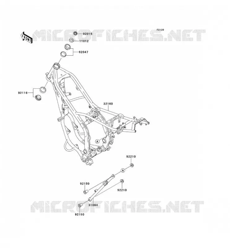 CHASSIS Kawasaki MOTOS 220 1998 KDX220R  KDX220-A5