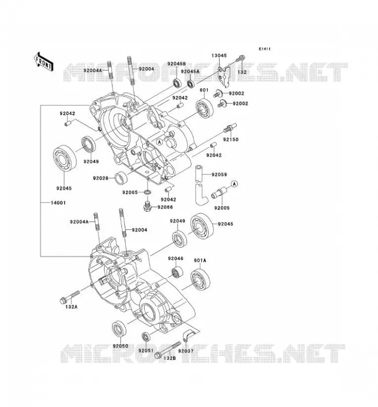 CRANKCASE(S) Kawasaki MOTOS 220 1999 KDX220R  KDX220-A6