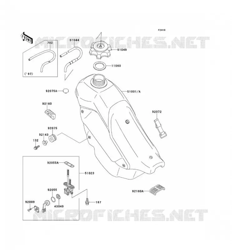 FUEL TANK Kawasaki MOTOS 220 2000 KDX220R  KDX220-A7