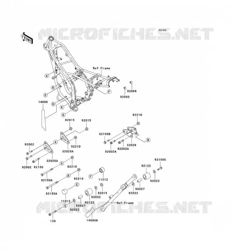 ENGINE MOUNT Kawasaki MOTOS 220 2002 KDX220R  KDX220-A9