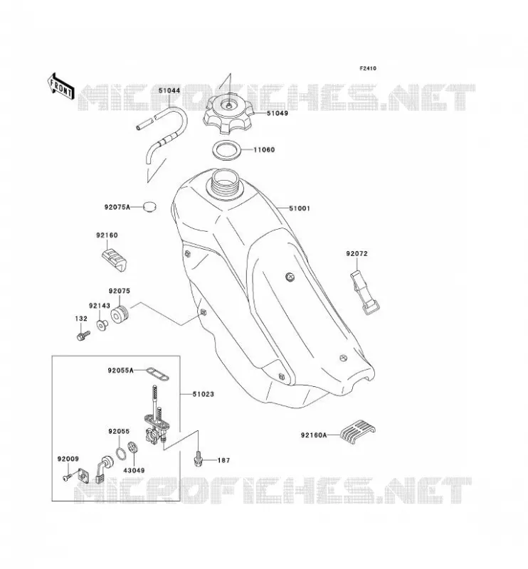FUEL TANK Kawasaki MOTOS 220 2002 KDX220R  KDX220-A9