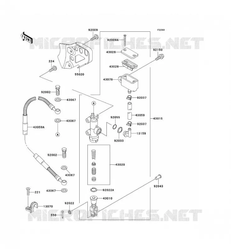 REAR MASTER CYLINDER Kawasaki MOTOS 220 2002 KDX220R  KDX220-A9