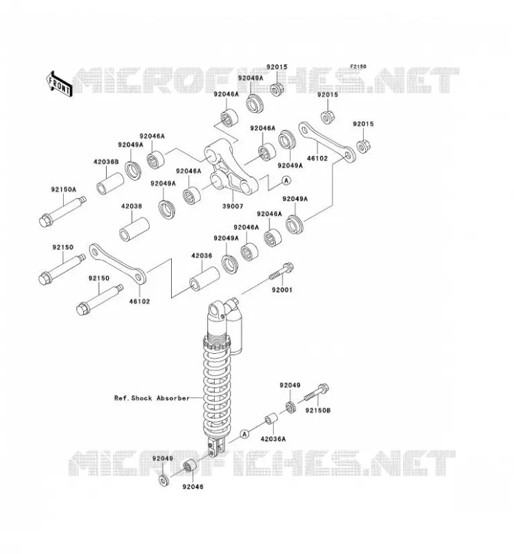 REAR SUSPENSION Kawasaki MOTOS 220 2002 KDX220R  KDX220-A9
