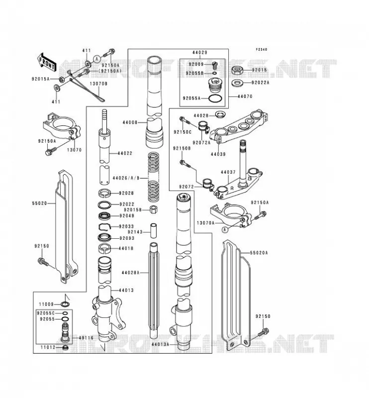 FRONT FORK Kawasaki MOTOS 250 1991 KDX250  KDX250-D1