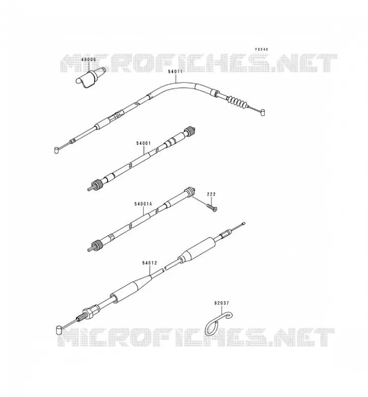 CABLES Kawasaki MOTOS 250 1992 KDX250  KDX250-D2