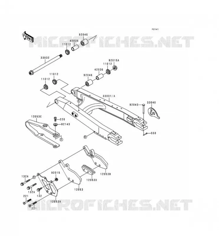SWINGARM Kawasaki MOTOS 250 1992 KDX250  KDX250-D2