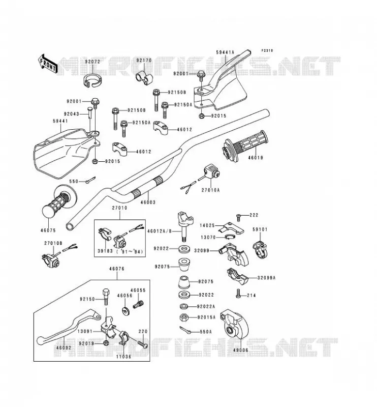 HANDLEBAR Kawasaki MOTOS 250 1994 KDX250  KDX250-D4