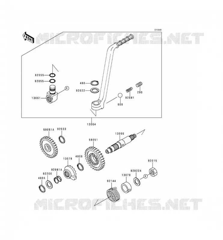 KICK STARTER Kawasaki MOTOS 250 1994 KDX250  KDX250-D4