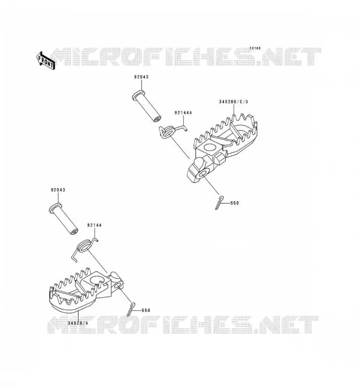 FOOTREST Kawasaki MOTOS 250 1994 KDX250  KDX250-D4