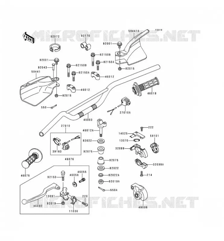 HANDLEBAR Kawasaki MOTOS 250 1994 KDX250  KDX250-D4