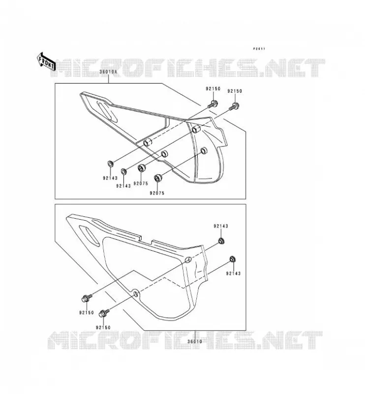 SIDE COWLING Kawasaki MOTOS 250 1994 KDX250  KDX250-D4