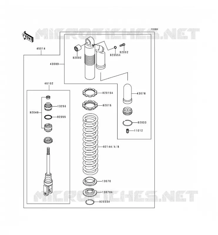 SUSPENSION - SHOCK ABSORBER Kawasaki MOTOS 250 1994 KDX250  KDX250-D4