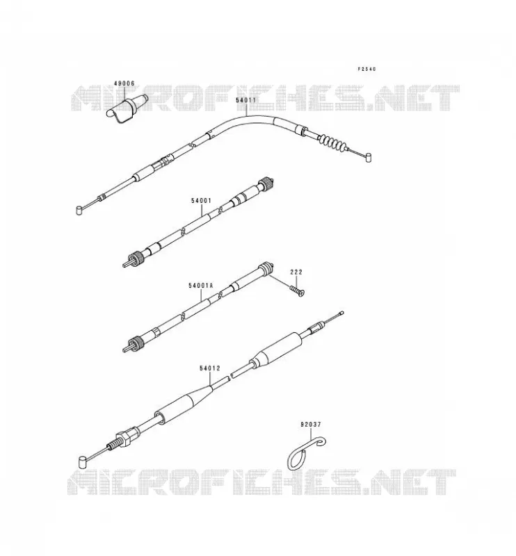 CABLES Kawasaki MOTOS 250 1992 KDX250  KDX250-E2