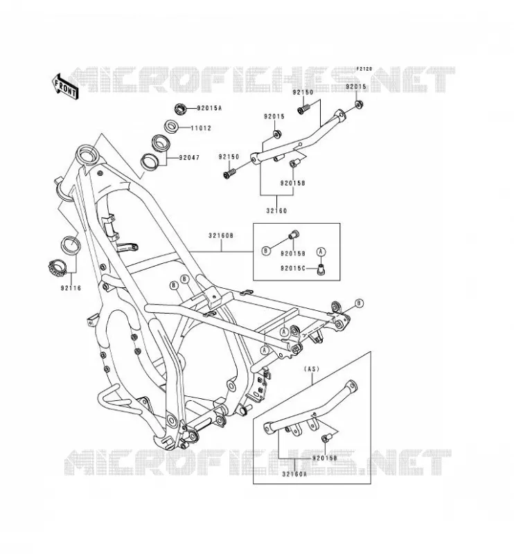 CHASSIS Kawasaki MOTOS 250 1992 KDX250  KDX250-E2