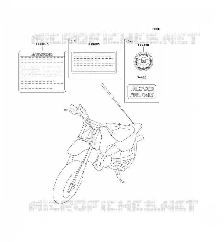 LABELS Kawasaki MOTOS 50 2003 KDX50  KDX50-A1