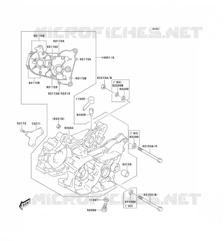 CRANKCASE(S) Kawasaki MOTOS 50 2004 KDX50  KDX50-A2